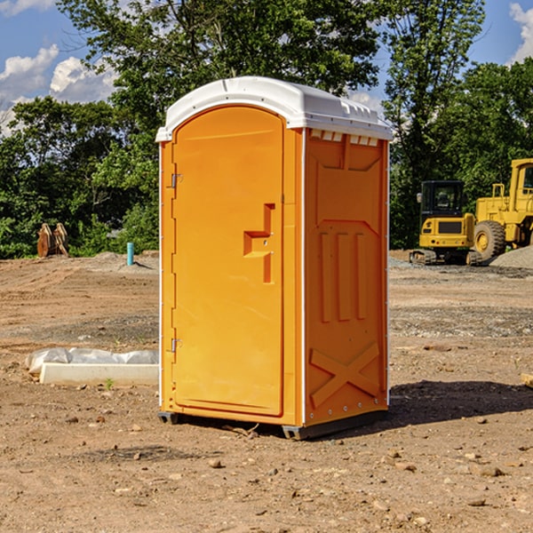 how often are the porta potties cleaned and serviced during a rental period in Mannington